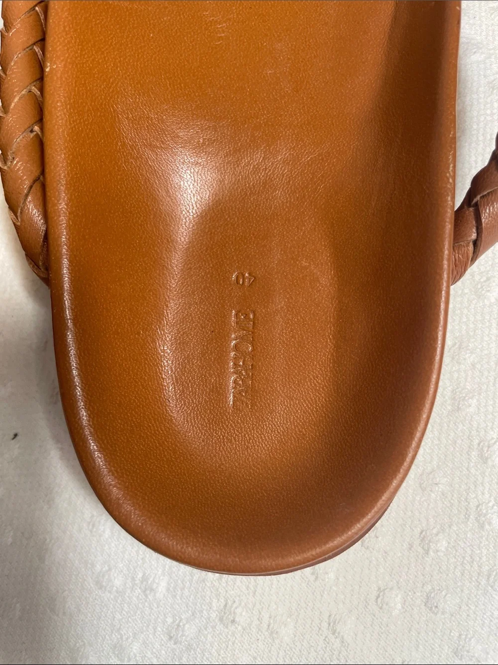 ZARA Braided Thong Sandals in Cognac Brown leather NWOT EU40 - Picture 2 of 6